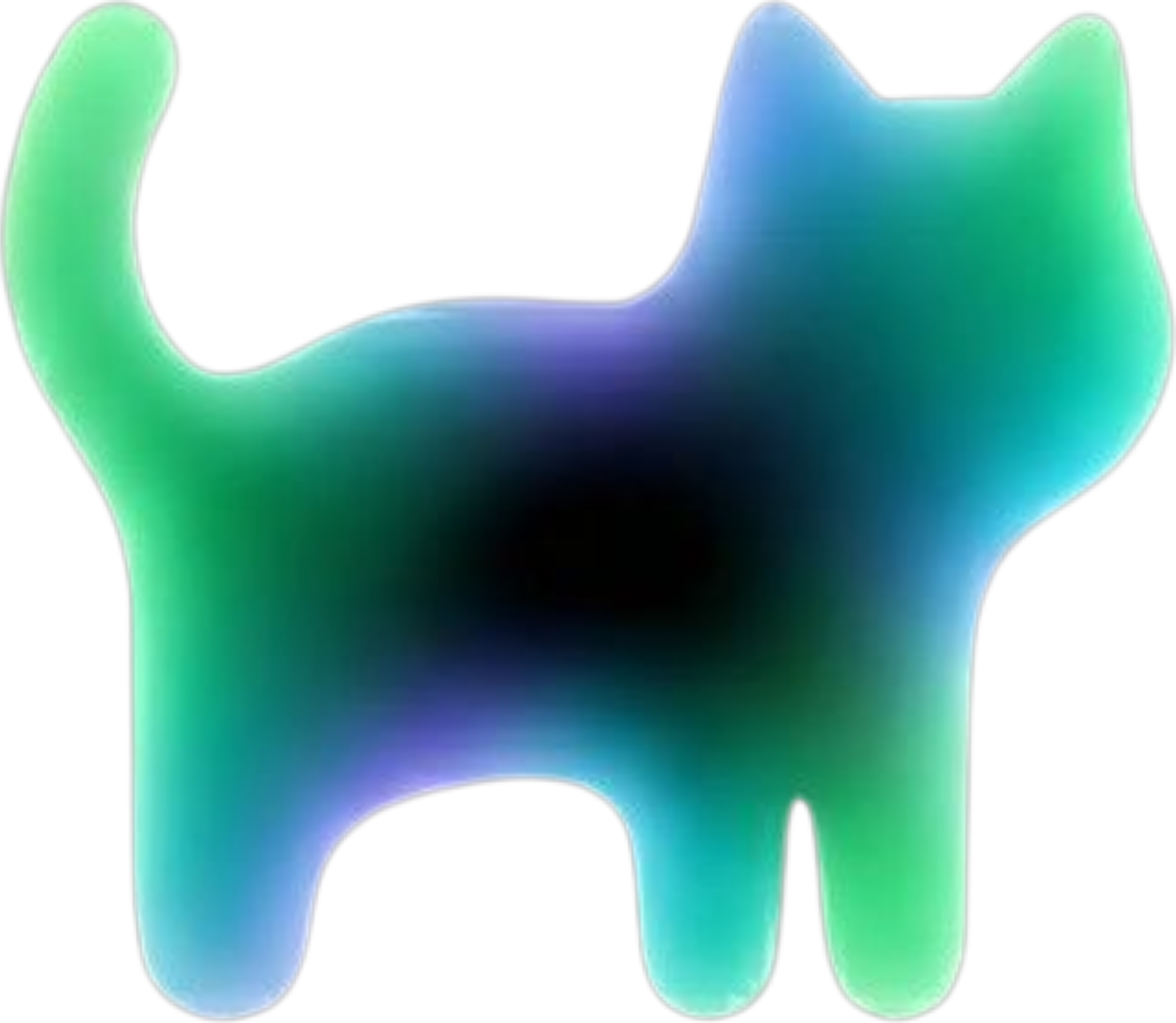Neon cat figure