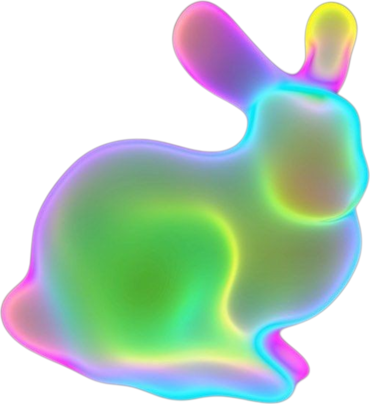 Neon rabbit figure